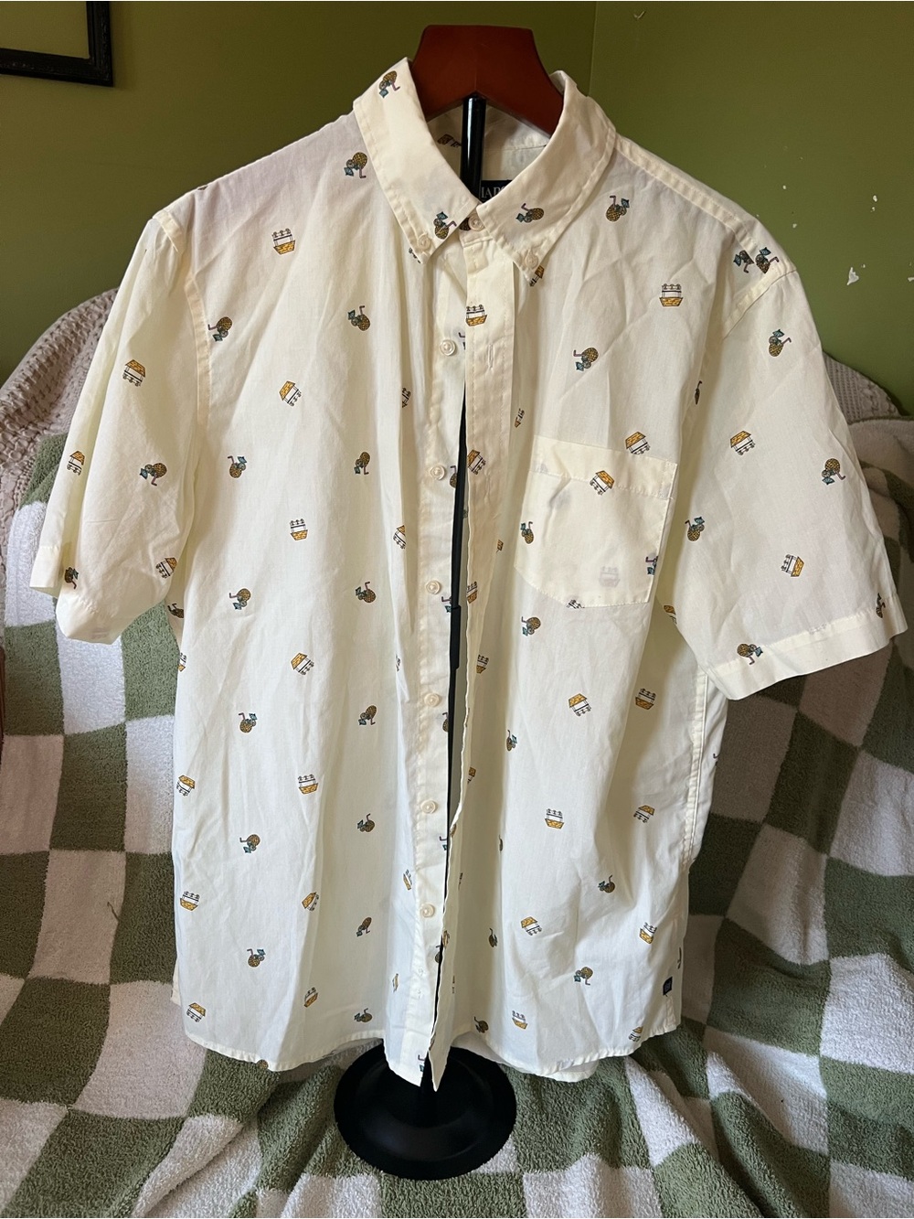 Chaps yellow pineapple cabana Short-Sleeve Button-Down Shirt